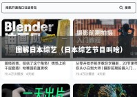 图解日本综艺（日本综艺节目叫啥）